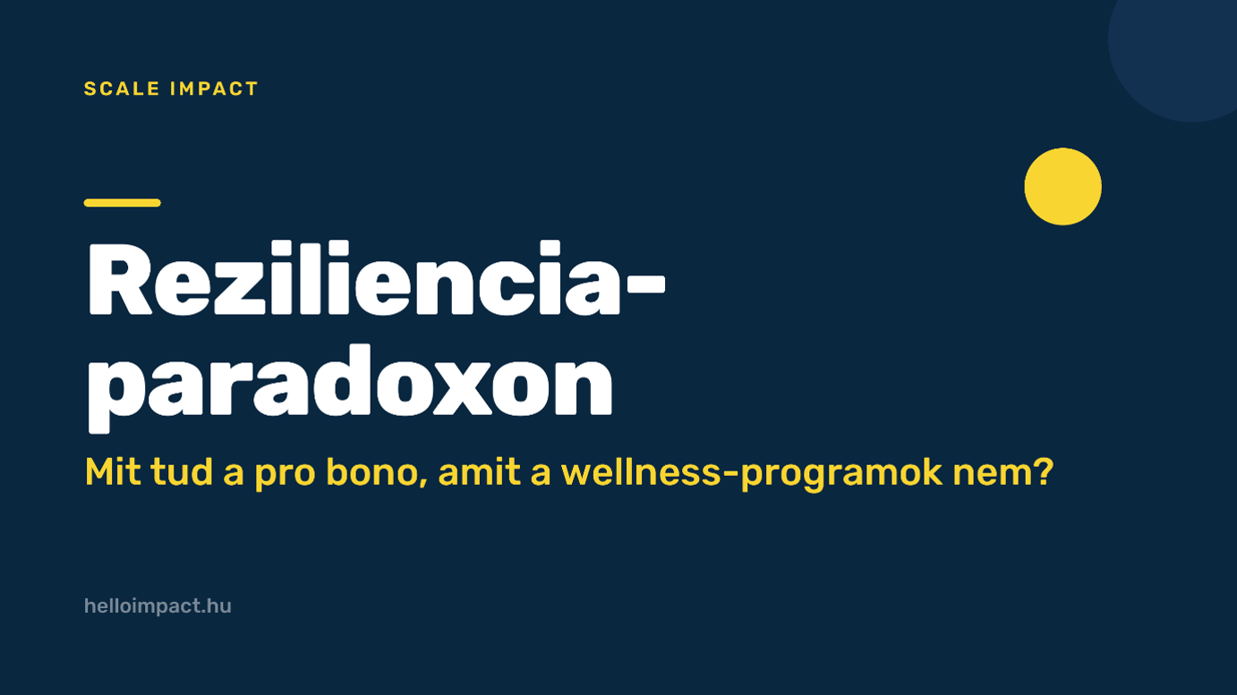 A reziliencia-paradoxon — amit a pro bono tud, és a wellbeing-programok nem